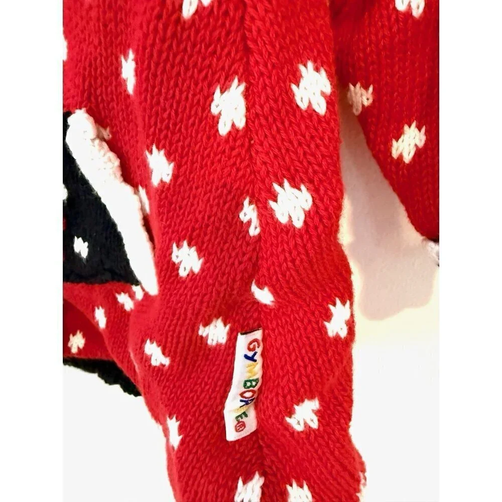 Vintage Gymboree Sweater Red White Winter Kids xs 90s